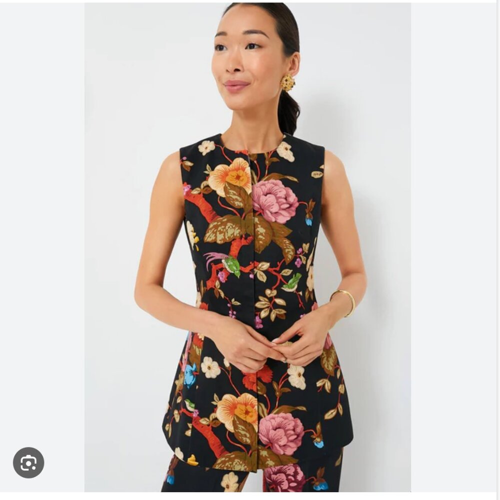 Tuckernuck Baroque Floral Rhoda Tunic Top size 8